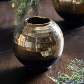Amelia Round Vase Black/Gold