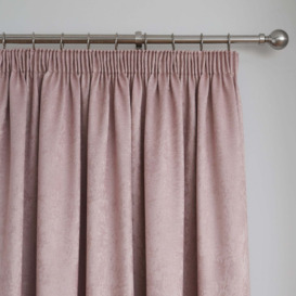 Fusion Galaxy Dim Out Woven Blush Pencil Pleat Curtains Pink