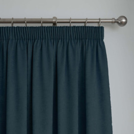 Fusion Galaxy Dim Out Woven Navy Pencil Pleat Curtains Navy