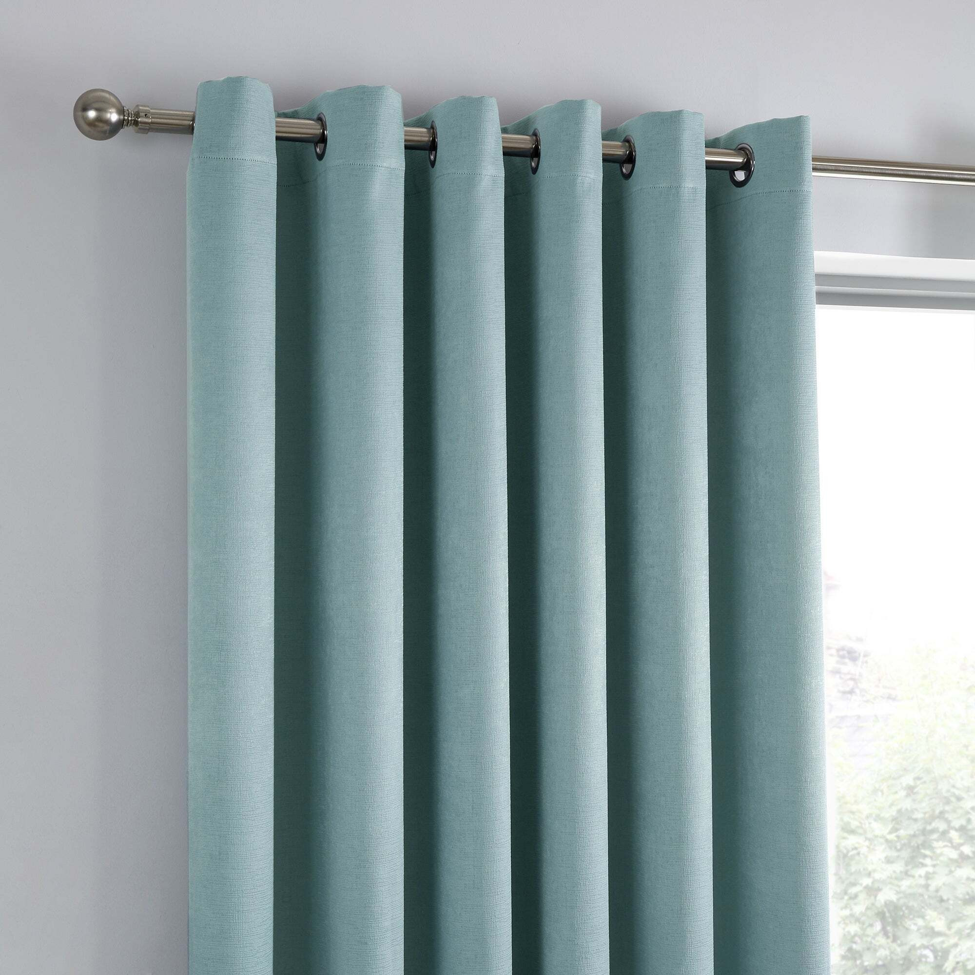 Fusion Strata Duck Egg Blackout Eyelet Curtains Duck Egg (Blue)