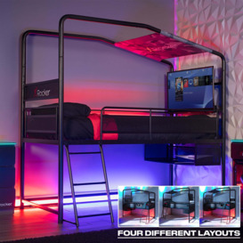 X Rocker Contra Mid Sleeper Gaming Bunk Bed With Tv Mount Black