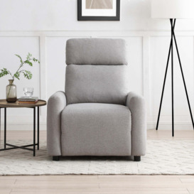 Riley Herringbone Recliner Chair, Grey Grey