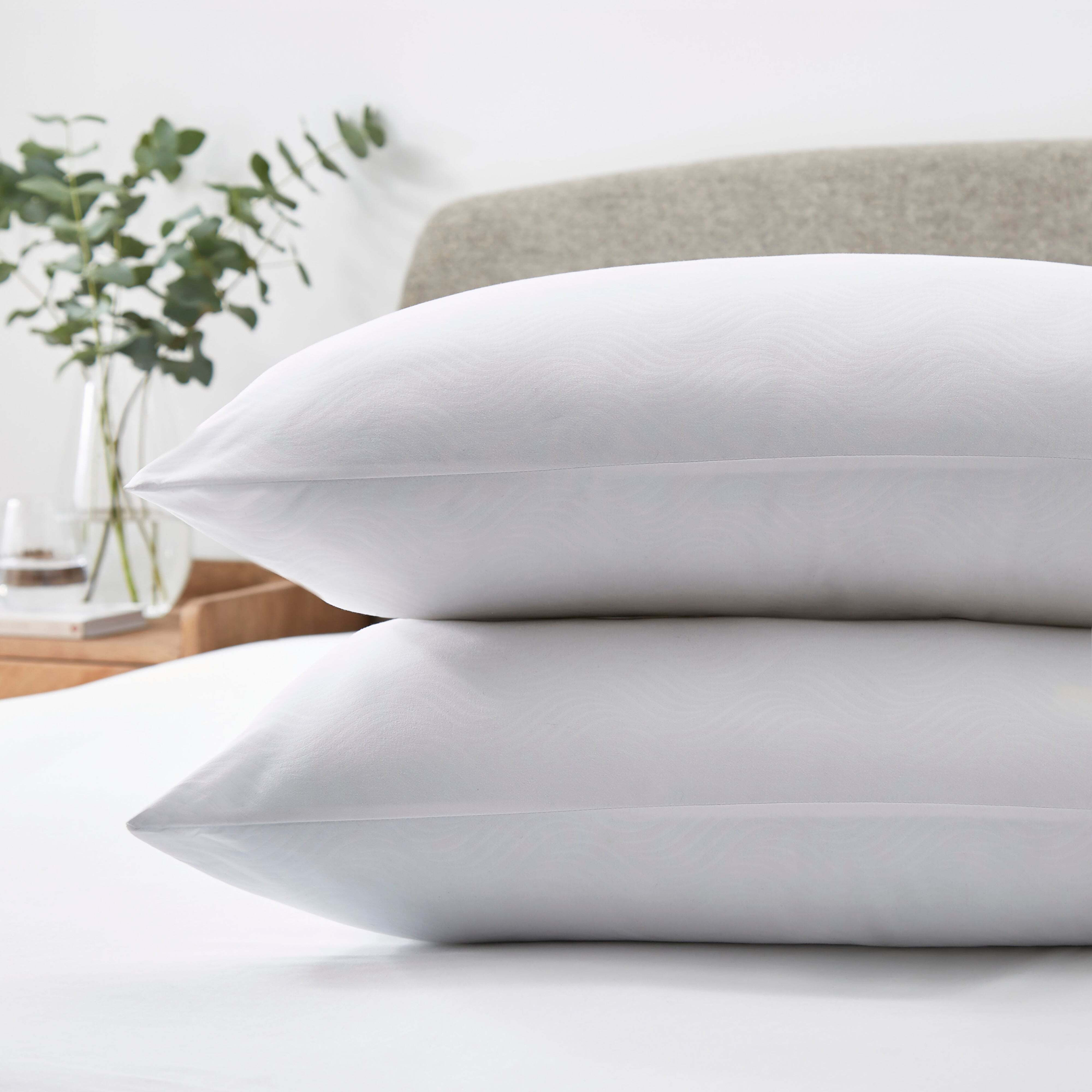 Pack of 2 Luxury Embossed Back Sleeper Pillows White