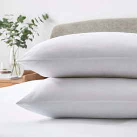 Pack of 2 Luxury Embossed Back Sleeper Pillows White