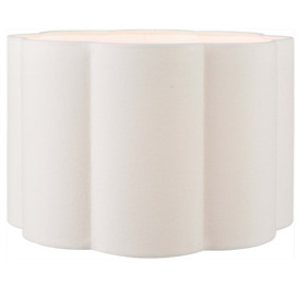 Bloom Handloom Scalloped Cylinder Lamp Shade White