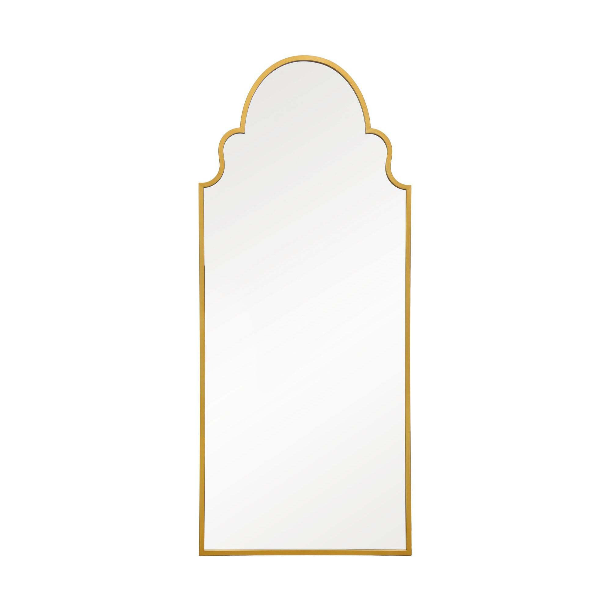 Arcus Crown Arched Full Length Wall Mirror Gold