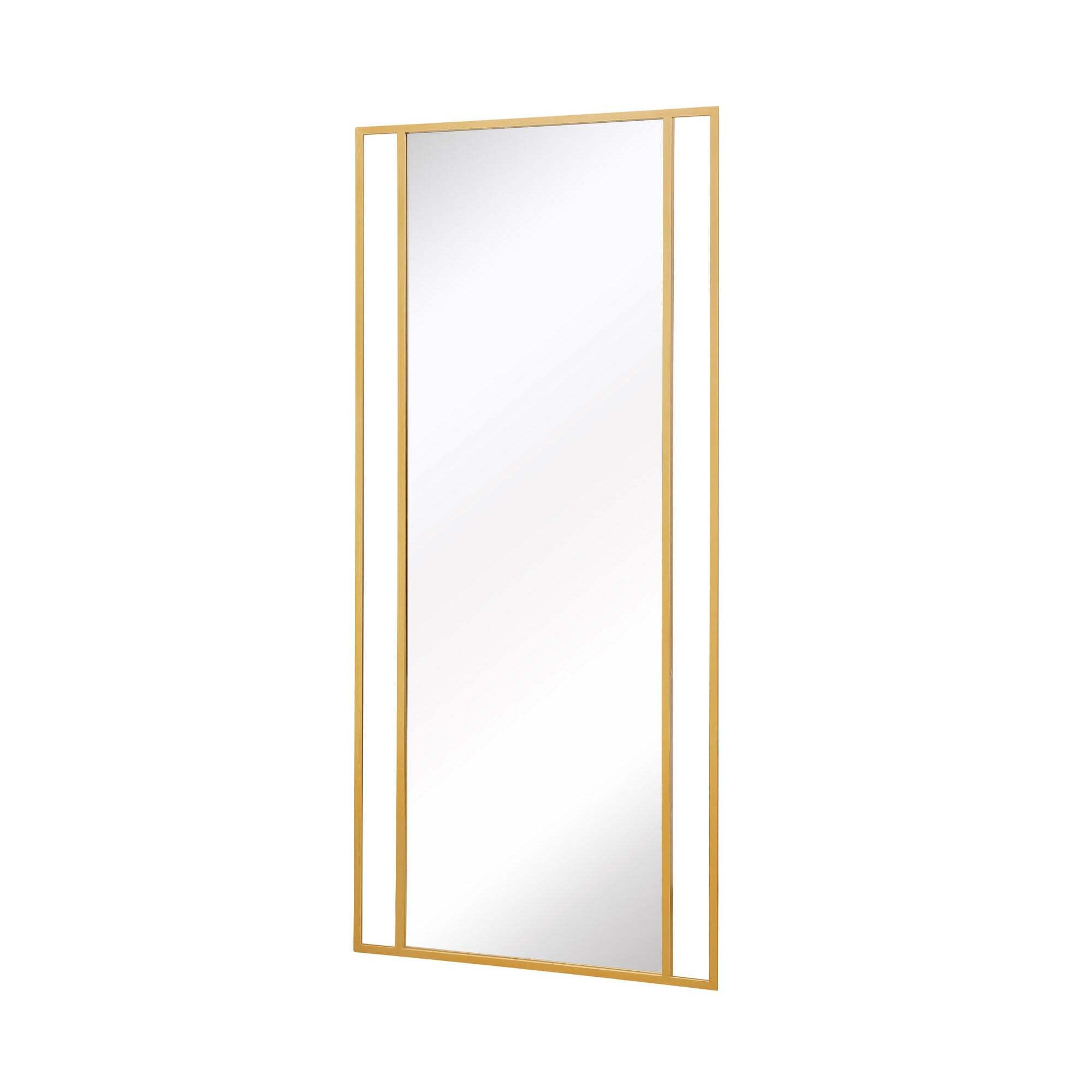 Senestra Modern Rectangle Wall Mirror Gold