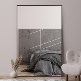 Artus Aluminium Rectangle Wide Full Length Wall Mirror Black