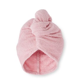 Pack of 2 Catherine Lansfield Quick Dry Cotton Pink Turbie Head Towel Pink