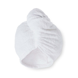 Pack of 2 Catherine Lansfield Quick Dry Cotton White Turbie Head Towel White