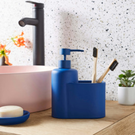 Elements Matte Duo Soap Dispenser and Storage Blue