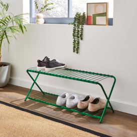 Elements Adley 2 Tier Shoe Rack Emerald