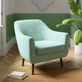 Eddie Tub Chair, Flatweave Teal (Blue)