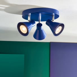 Elements Briggs 3 Light Adjustable Semi Flush Spotlight Blue