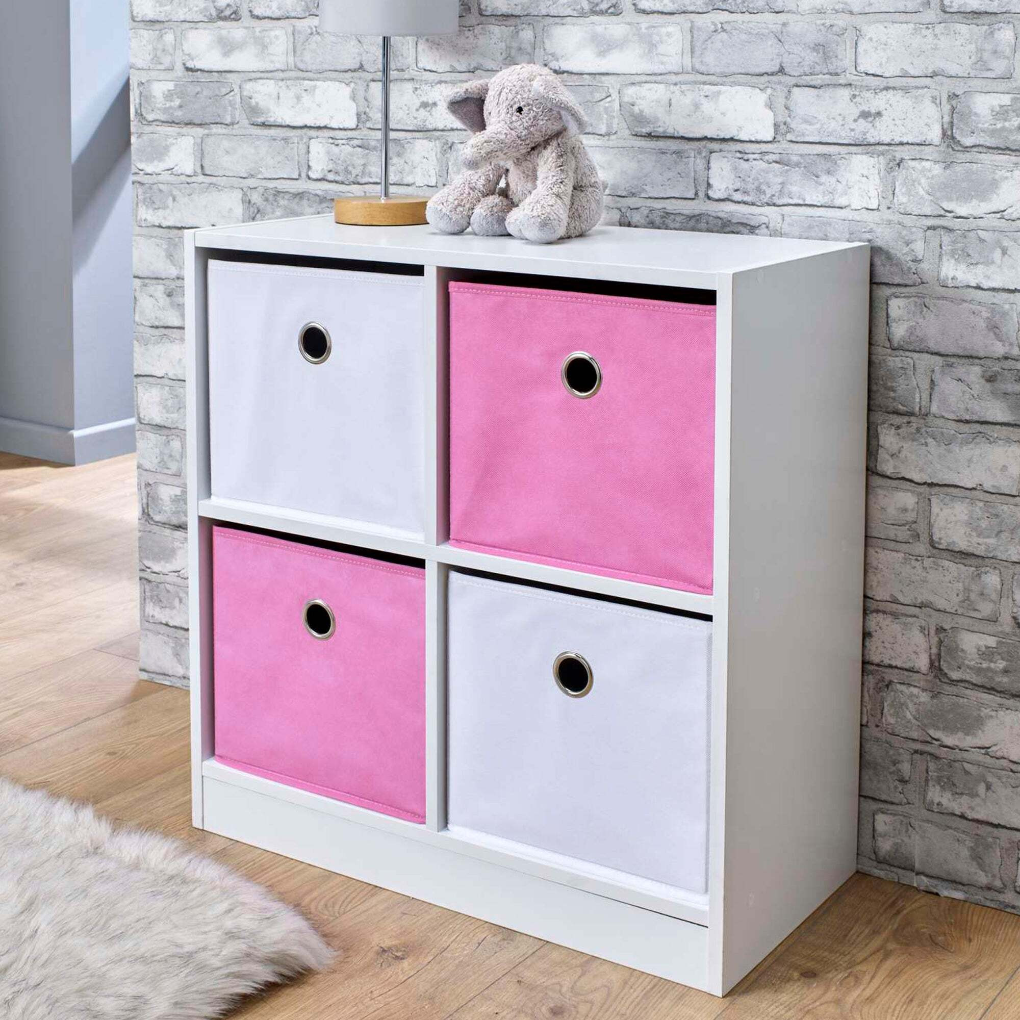 Small 4 Cube Shelving Unit Pink