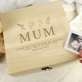 Personalised Floral Wooden Keepsake Box White