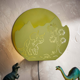 Dinosaur Metal Wall Light Green