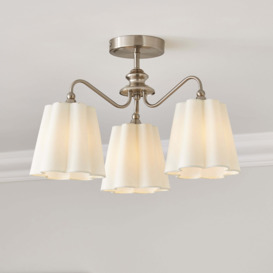 Nancy 3 Light Semi Flush Ceiling Silver