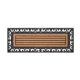 Large Rubber and Coir Doormat Brown