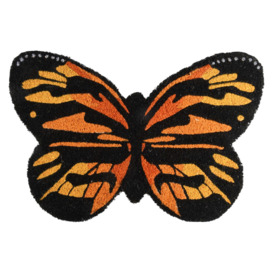 Butterfly Coir Doormat Orange