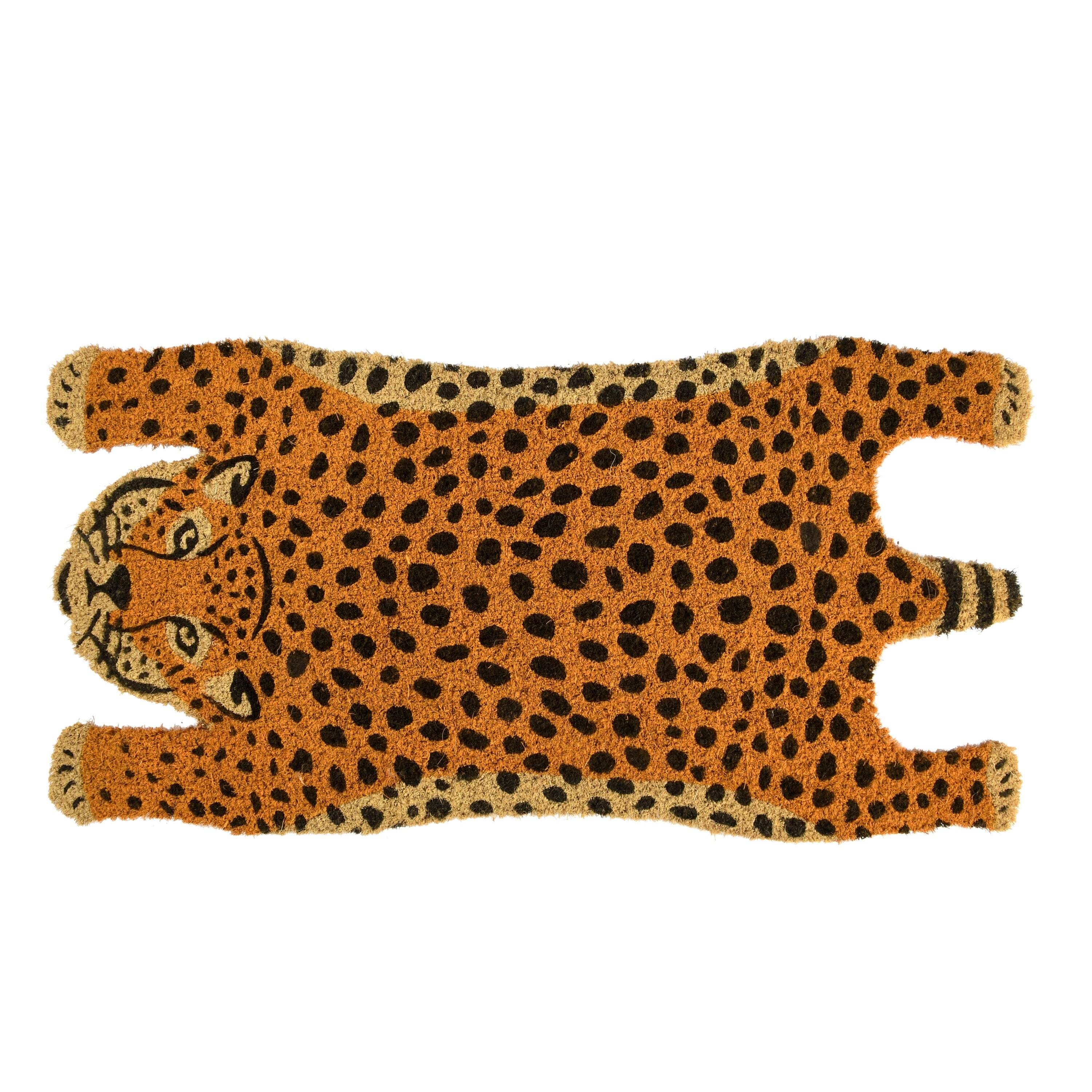 Cheetah Coir Doormat Yellow/Black