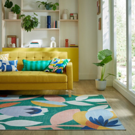 Elements Fieldsley Floral Washable Rug MultiColoured