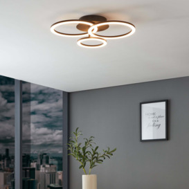 EGLO Parrapos LED-Z Flush Ceiling Light Black