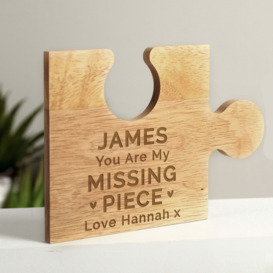 Personalised My Missing Piece Jigsaw Piece Ornament Natural