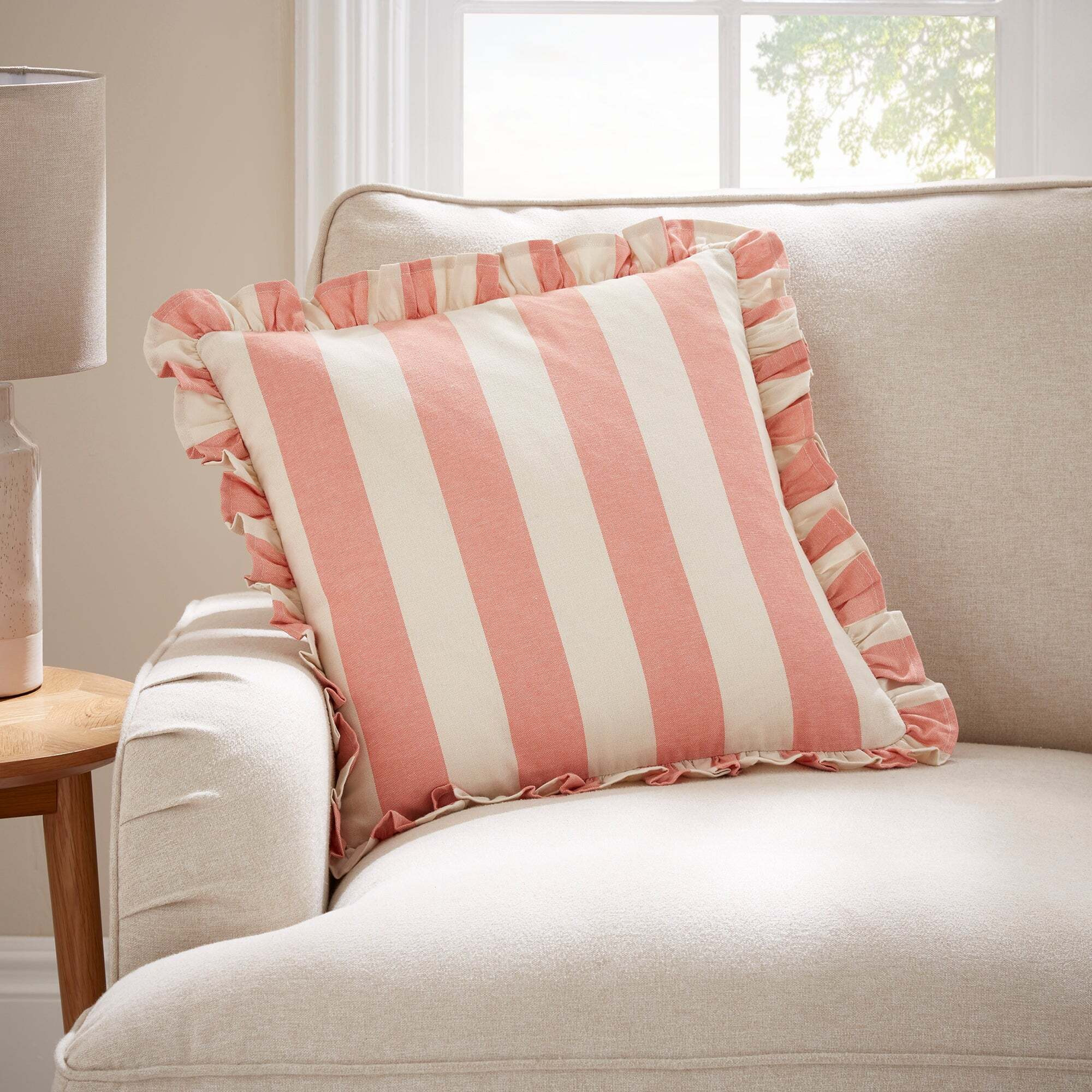 Outdoor Cushions Pink And White Striped Cushions Buy Habitat