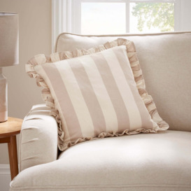Linford Wide Stripe Square Cushion Natural by Dunelm