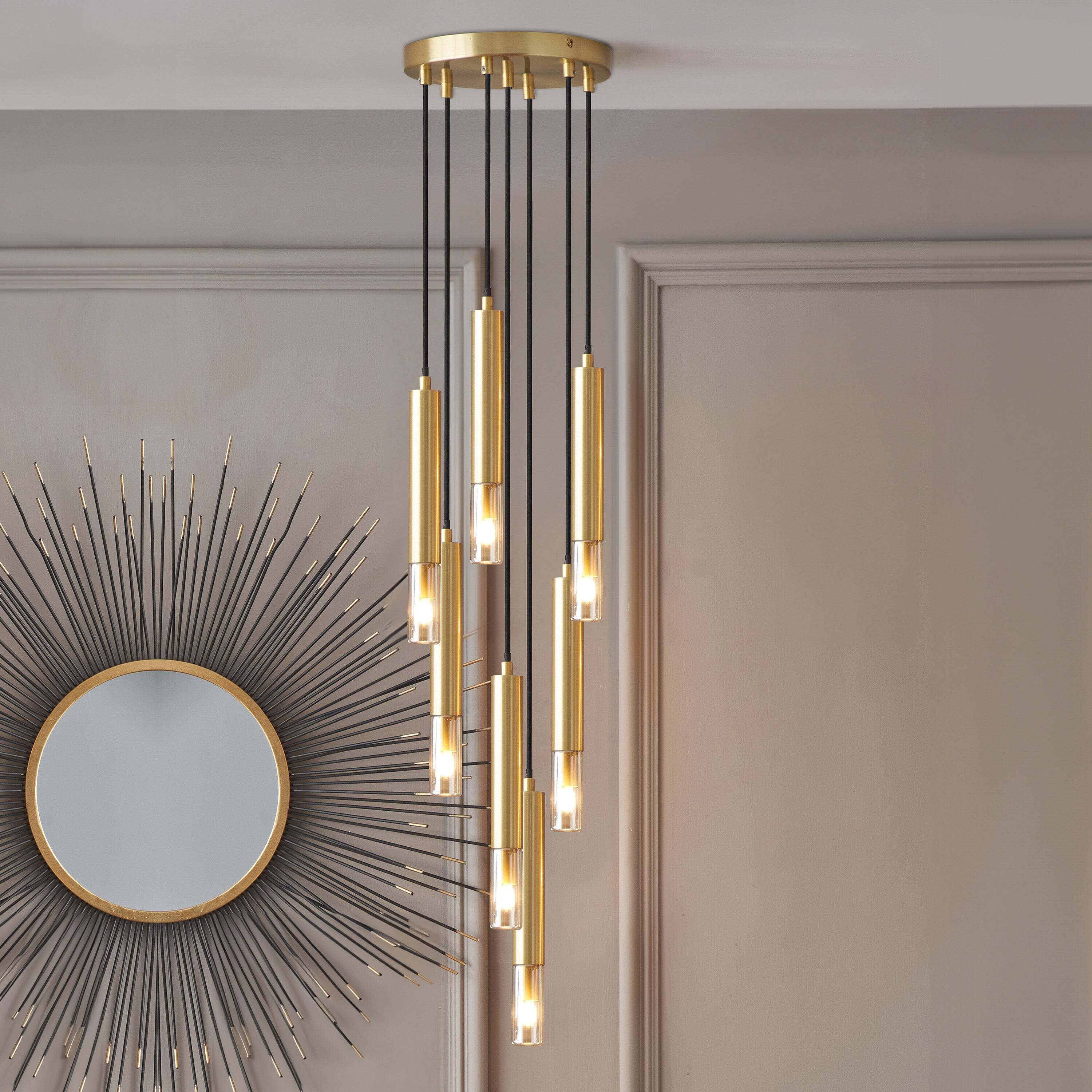 Harper Gold 7 Light Metal Cluster Ceiling Gold