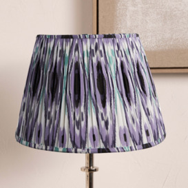 Izara Ikat Patterned Gathered Tapered Lamp Shade Lilac
