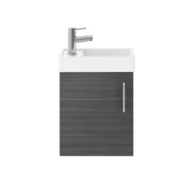 Vault Wall Mounted Vanity Unit with Basin Anthracite Woodgrain