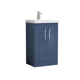 Deco Floor Standing 2 Door Vanity Unit with Basin Satin Blue