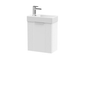 Deco Compact Wall Mounted Vanity Unit with Basin Satin White