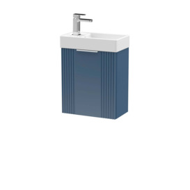 Deco Compact Wall Mounted Vanity Unit with Basin Satin Blue