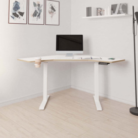 Gino Corner Height Adjustable Desk White