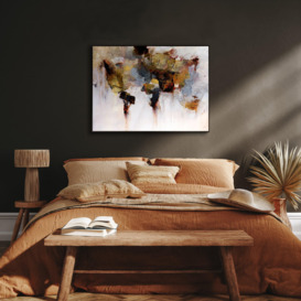Cedar & Sage Worldwide Abstract Framed Canvas Brown/White