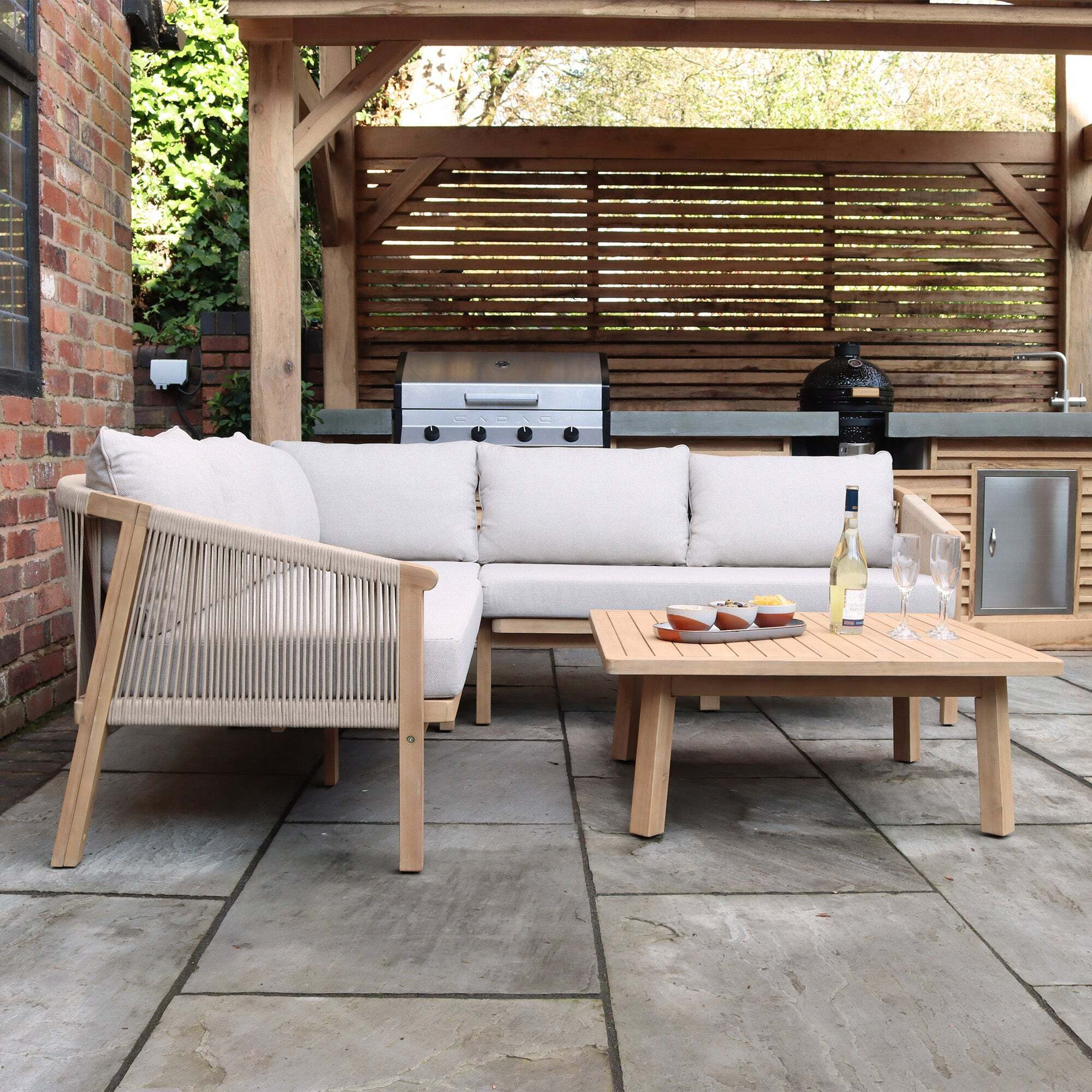 Roma Corner Sofa Set Natural