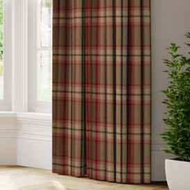 Highland Check Made to Measure Curtains Red/Brown
