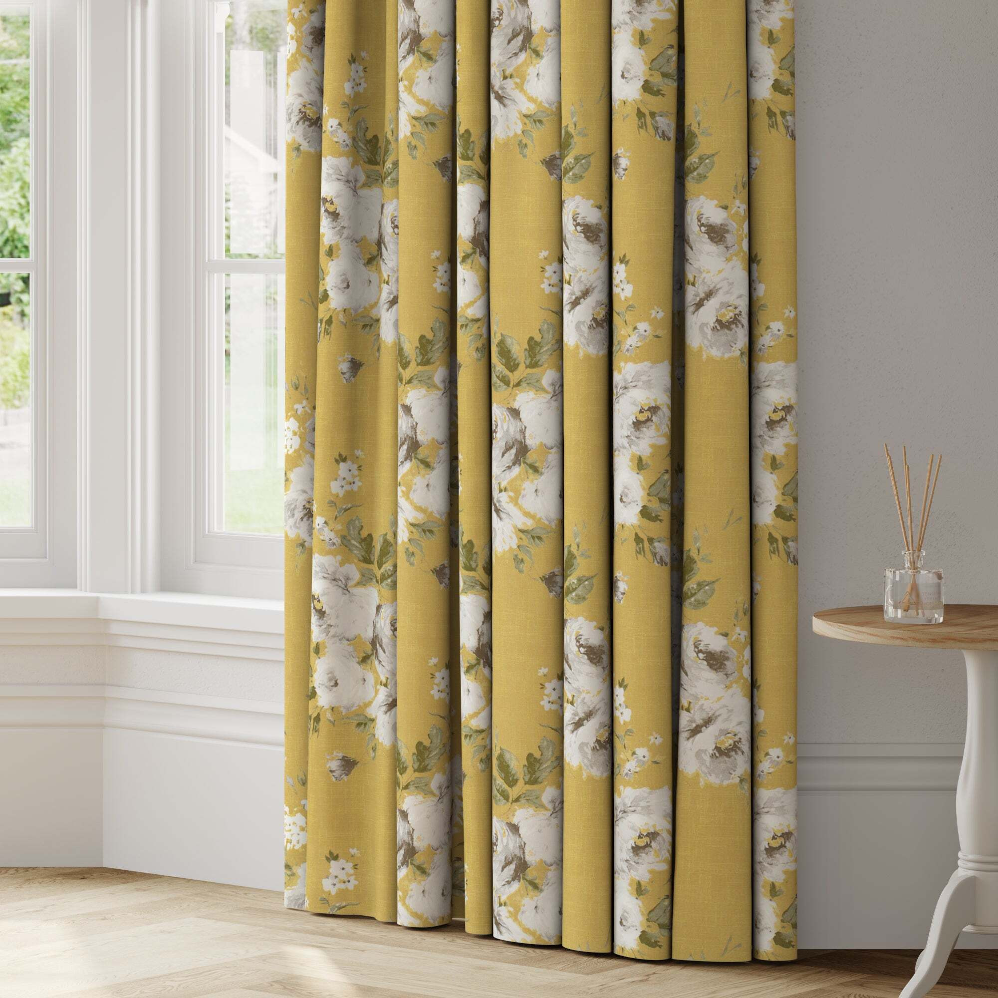 Esme Floral Made to Measure Curtains yellow