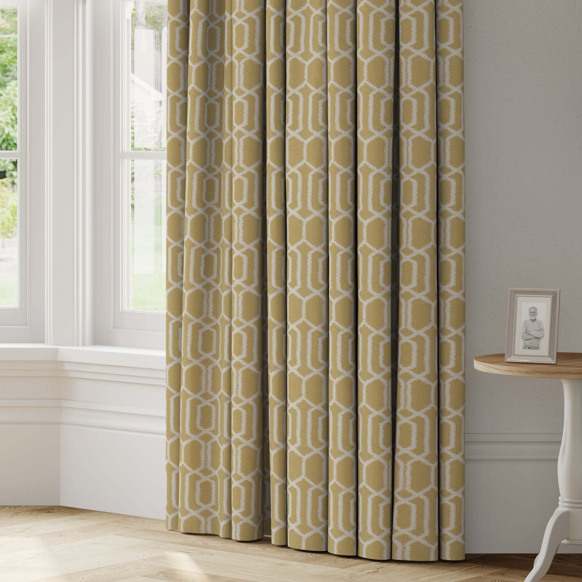 Hemlock Made to Measure Curtains Yellow/White