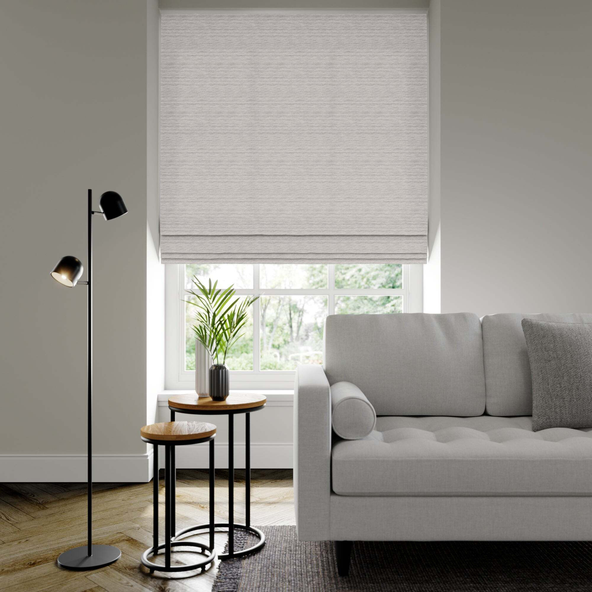 Austen Recycled Polyester Made to Measure Roman Blind Austen Pearl