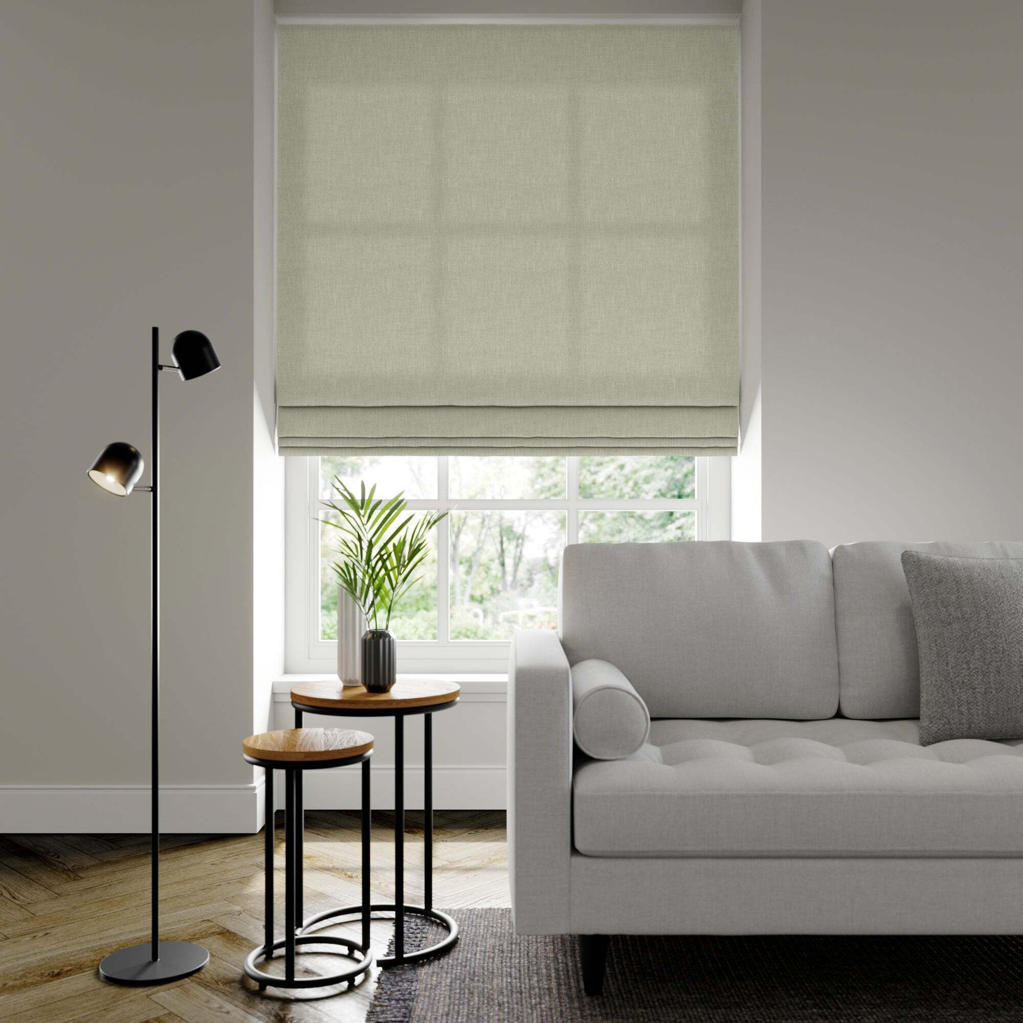 Bronte Recycled Polyester Made to Measure Roman Blind Bronte Pistachio