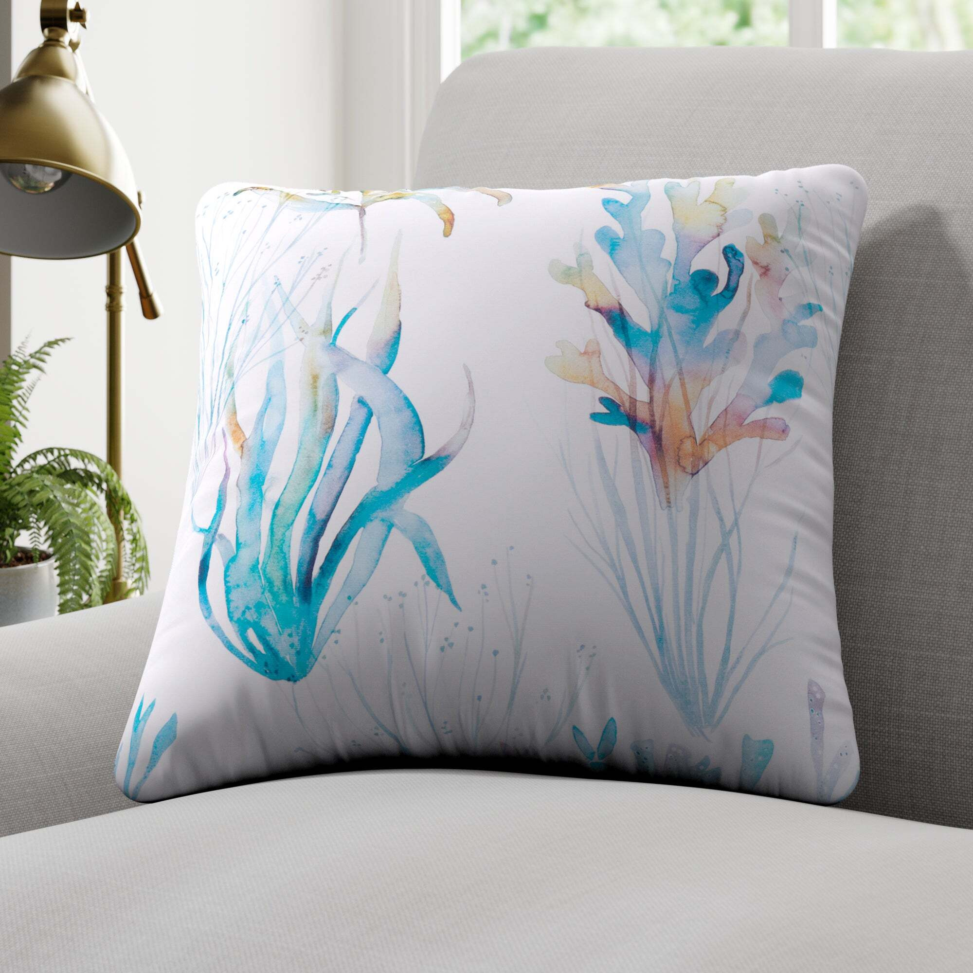 Coral Reef Made to Order Cushion Cover Coral Reef Cobalt