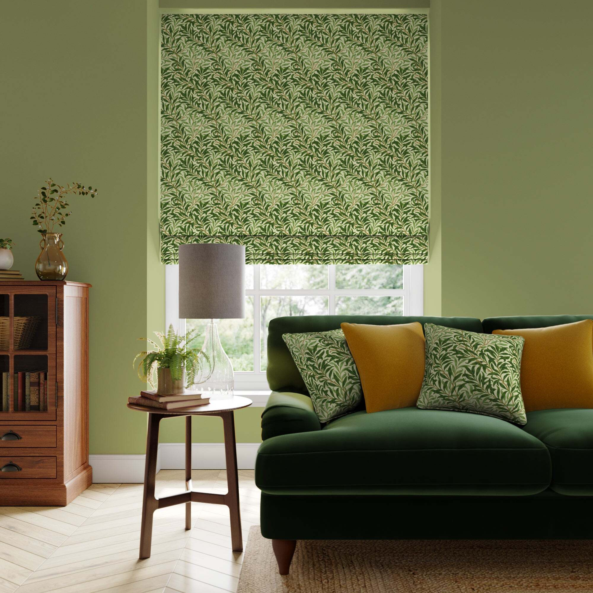 Willow Bough Made To Measure Roman Blind Green