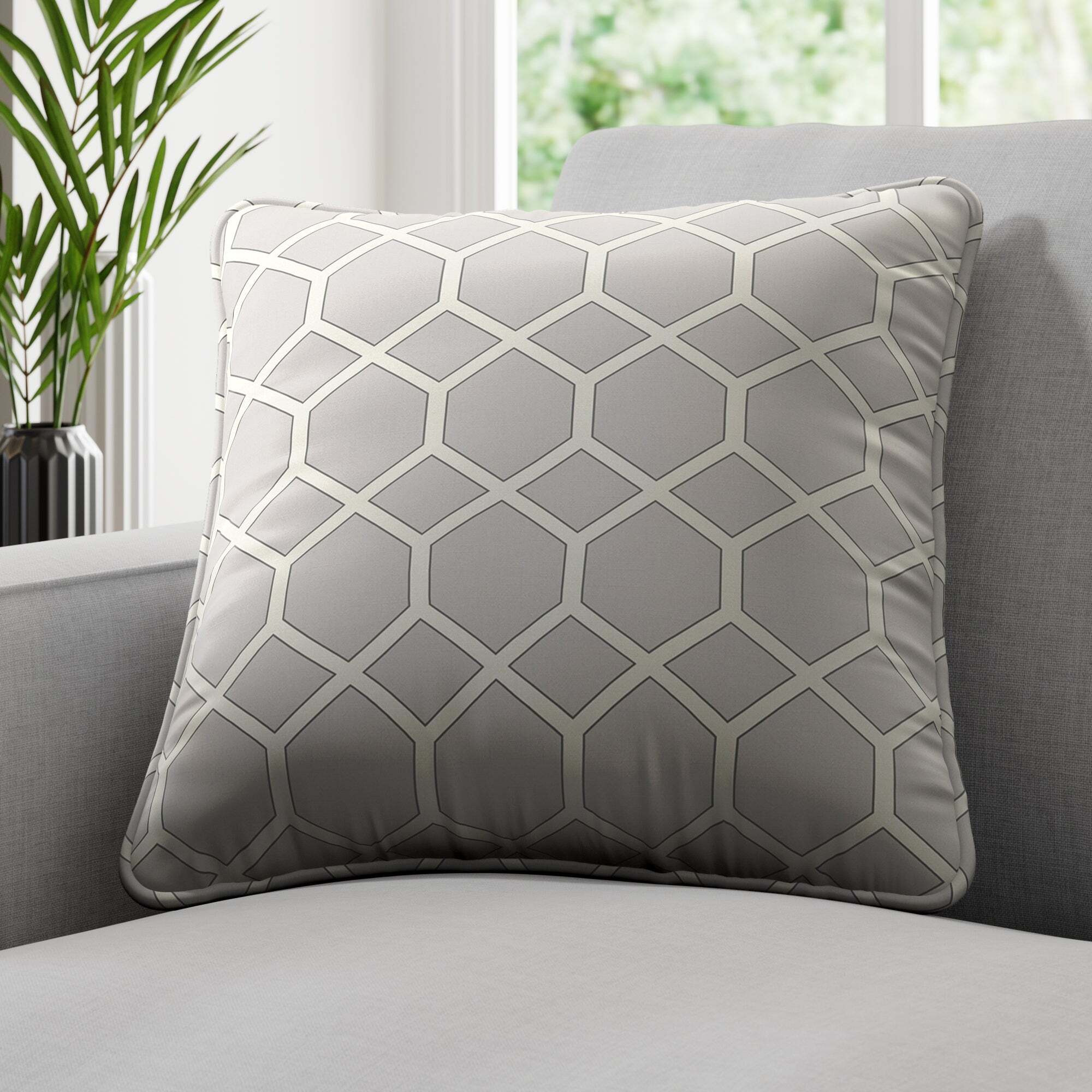 Symmetry Made to Order Fire Retardant Cushion Cover Grey/White
