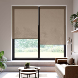 Voile Flame Retardant Sheer Made to Measure Roller Blind Brown