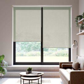 Voile Flame Retardant Sheer Made to Measure Roller Blind Green