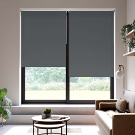 Iona Daylight Made to Measure Flame Retardant Roller Blind Iona Charcoal
